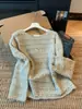 Shuang Ye Zhi Qiu~Cardigan de Ganchillo Hueco Estilo Suave de Mohair Suéter Holgado Perezoso de Cuello Redondo Otoño Invierno