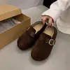 Botas de piel estilo Birkenstock, con suela gruesa, que aumentan la altura, forradas de borrego, completamente cerradas, para mujer, nuevas de invierno 2026, cálidas, de caña baja, para nieve, zapatos de algodón