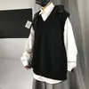 Chaleco de Punto para Hombre Ropa de Abrigo Moda Estudiante Hombro Caído Estilo Mori Top Otoño e Invierno Chaleco Tejido Abrigo 2020 Nuevo