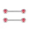 2 Peças de Aço Inoxidável Série Vermelha Zircônia Anéis para Mamilos com Designs Criativos de Coração e Flor, Joias para Piercing de Mamilo Cravejadas com Diamantes para Vendas Transfronteiriças