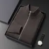 Cárdigan de punto para hombre 2025 Suéter de cuello alto medio Engrosado Otoño Invierno Nuevo Chaqueta de punto con cremallera Lana