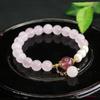 Pulseira de Cristal Rosa Natural Ai Yu Pulseira de Cristal Morango Pedra Preciosa Feminina Produto Popular para Live Streaming Atacado Dropshipping S4060513