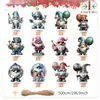 Plano 2D Conjunto de 12 Gnomos de Natal Enfeites de Madeira de Natal Pingentes de Feriado Decorações de Papai Noel Pingentes