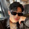 Gafas de Sol Avanzadas Europeas y Americanas para Hombre Caja Tendencia Verano para Mujer Gafas de Sol Filtro Solar Celebridad de Internet Cara Pequeña Retro Hip Hop Americano