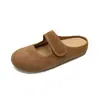 Zapatos Mary Jane Vintage de Velcro con Cuña Oculta y Mocasines de Punta Cerrada Estilo Birkenstock 9199-2