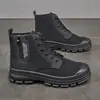 Novas Botas de Trabalho com Zíper Lateral e Acolchoamento de Algodão para Homens, Cano Alto, Inverno, Outdoor, Antiderrapante, Resistente ao Desgaste, Montanhismo, Botas Martin, Botas Individuais, Quente