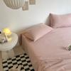 Lençol de cama de algodão puro Ins Style, capa de edredom de algodão, peça única, fronha de cor sólida, produto único, chapéu de cama para dormir em dormitório nude