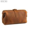 Nueva bolsa de cosméticos de piel de vaca de primera capa, bolsa de aseo de cuero, multifuncional, con clip dorado de boca, clutch, bolsa para teléfono móvil, venta al por mayor de fábrica