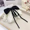 Presilha de Cabelo Doce com Laço de Renda para a Parte de Trás da Cabeça, Presilha de Garra Fashion e Delicada para Rabo de Cavalo Semi-Preso com Acabamento de Luxo