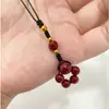 Cadena para Teléfono Móvil Lanyard de Garra de Gatito de Ágata Roja Natural Cinnabar Tejido a Mano Llavero Lindo Colgante Venta Caliente Al por Mayor