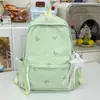 Mochila escolar estampada de color liso con temática de bosque otoñal, un diseño simple y fresco con gran capacidad, perfecta para un look juvenil de campus