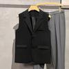 Colete de Terno Masculino Estilo Britânico Tendência Casual Versátil Jaqueta Meninos Alto Padrão Bonito Estilo Japonês Colete sem Mangas