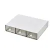 Caja de cajón minimalista estilo japonés, gran capacidad, blanca, multicompartimento, plástico, lindo organizador de papelería y cosméticos