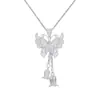 Collar Versátil de Mariposa con Borla de Filigrana y Lirio del Valle Estilo Chino Colgante Regalo para Novia