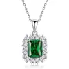 Transmisión en Vivo de Tiktok Dropshipping Collar de Plata S925 Floral Esmeralda Accesorios para Mujer Regalo Cadena para Clavícula Conmemorativa Colgante