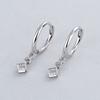 Pendientes geométricos de plata Jufeng S925, pendientes de diamantes cuadrados transfronterizos de Europa y Estados Unidos, pendientes de temperamento con personalidad de moda.