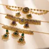 Estilo Étnico Europeo y Americano Collar y Pendientes Geométricos Personalizados Moda Elegante Transfronteriza Conjunto de Dos Piezas Ovalado Gota de Agua del Sudeste Asiático