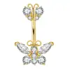 Fábrica de Joias Yiwu Personaliza Piercings de Umbigo Transfronteiriços, Aço Inoxidável com Diamantes, Laço em Formato de Coração, Joias Falsas para Umbigo sem Furo