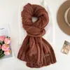 Bufanda retro de punto trenzado estilo coreano para mujer, hilo suave y grueso, simple y versátil, cálida para otoño e invierno