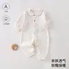 Ropa de bebé para otoño, mameluco suave de terciopelo para bebés, pijama base unisex para bebé, mameluco con apertura lateral tipo mariposa 6