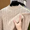 Suéter de Lana de Alta Gama para Hombre 100% Lana Pura Cuello Redondo Otoño/Invierno Engrosado Cálido Casual de Alta Calidad Suéter de Punto Trenzado Hombre