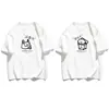 Camisetas Unisex de Algodón Peinado Puro, Estilo Nicho para Parejas a Juego, Manga Corta de Moda, Manga Media, Tops de Verano Ins