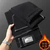 Jeans preto de alta qualidade italiano em Lyocell, não desbota, para homens, novo estilo outono e inverno, skinny slim-fit, stretch, forrado com fleece, moderno