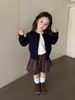 Gabardina Infantil 2026 Otoño Nueva Moda de Gama Alta para Niñas Abrigo Top a Cuadros de Manga Larga
