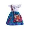 Roupas infantis transfronteiriças vestido de princesa infantil casa mágica Encanto com Isabella vestido de manga curta para meninas