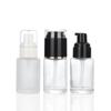 Botella redonda recta de loción de 30 ml, botella de esencia, maquillaje, vidrio, botella de loción a presión, material de embalaje cosmético, vidrio