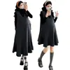 Conjunto de Dos Piezas para Maternidad Otoño/Invierno 2026: Top de Punto Francés Básico + Vestido Chaleco de Lana Retro para Maternidad