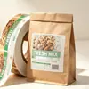 Etiquetas adhesivas impermeables de vinilo de alta gama al por mayor, impresión clara con lámina plateada, adecuadas para frutas secas y frutos secos