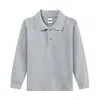 Camiseta de Manga Larga para Niños Otoño Uniformes Escolares Primarios y Secundarios Uniformes de Clase Cuello Polo Niños y Niñas Camisetas de Algodón Puro con Estampado
