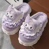 Pantuflas de algodón de gato Hello Kitty para mujer, bolso de invierno con zapatos de algodón de luna lindos y nuevos de piel y forro polar para mujer
