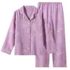 Pijama Rojo para Mujer, Primavera y Otoño, Algodón Puro, Manga Larga, Alta Calidad, Estilo de Pareja Moderno, Ropa de Casa Roja Holgada que se Puede Usar Afuera