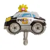 Globos de foil con forma de vehículo para decoraciones de cumpleaños de niños: autobús escolar, coche de policía, camión de bomberos, vehículo de construcción, coche