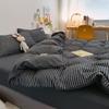 Novo Conjunto de Quatro Peças de Algodão Lavado de Lençóis e Capa de Edredom Dormitório de Estudante Conjunto Simples de Três Peças Roupa de Cama Japonesa