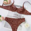 Venta Caliente Nueva Transfronteriza Conjunto de Lencería Sexy Sexy de Encaje Francés Delgado Transparente para Pechos Grandes para que Parezcan Más Pequeños Talla Grande