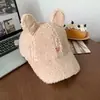 Gorra de Béisbol de Felpa Reversible con Orejas de Conejo para Mujer, Gorro Lindo para Otoño e Invierno, Circunferencia de Cabeza Grande, Gorra de Pico Adelgazante