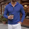 2026 Sudaderas con Capucha de Waffle para Hombre de Amazon Transfronterizo Camiseta de Manga Larga Holgada Vintage Camisa Henley Sudadera Casual