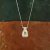Bolsa de la Fortuna a Juego del Mismo Estilo de la Bloguera Collar a Cuadros para Mujer, Cadena para Clavícula de Plata de Lujo Ligero de Nicho de Gama Alta para Atraer la Fortuna