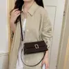 Bolsa Pequena de Couro com Textura de Cera de Óleo para Axila Feminina Nova Bolsa Quadrada Pequena para o Dia a Dia Bolsa Transversal Simples