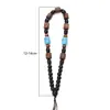 Joyería Estilo Antiguo Madera Ala de Pollo Cuentas Adorno de Mano Cadena de Muñeca Accesorios para Manualidades Llavero Colgante para Coche