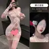 Lencería sexy, encaje sexy, tirantes seductores, transparente de malla, deseo puro, conjunto de uniforme de coqueteo