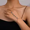 Corrente de Dedo de Metal com Contas Olhos Azuis Personalidade Moda Pulseira Transfronteiriça Europeia e Americana para Mulheres