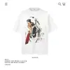 Camiseta de Algodão Puro com Estampa de Personagem Retrô da Marca Trendy de Peso Pesado 250g, Manga Curta, Nova, Caimento Solto, Top Transfronteiriço, Atacado