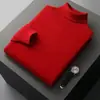 Suéter de lana pura 100% para hombre para otoño e invierno, jersey de cuello semialto, suéter de cachemira engrosado de talla grande, camiseta interior para hombre