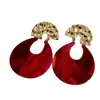 Pendientes de Estilo Retro de la Maestra Kangkang con Degradado Rojo Difuminado en Forma de U Pendientes Niche Elegantes para Novia Pendientes para Tomar Fotos