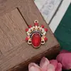 Estilo Chinês Retrô Cavalo Vermelho Faca Dan Máscara Facial da Ópera de Pequim Colar Brincos Acessórios Broche de Noiva Joias DIY Acessórios de Liga