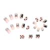Otoño dulce color frío bloque de color estilo Chanel belleza de uñas diamante blanco elegante uña ponible uña de lazo platino pieza de belleza para uñas